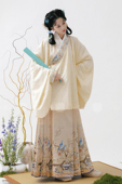 文房花鸟马面裙日常明制汉服秋冬 交领袄琵琶袖 无贰集 一笺锦