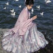 无贰集 对交穿马面裙明制日常汉服春夏款 春光作序 刺绣琵琶袖