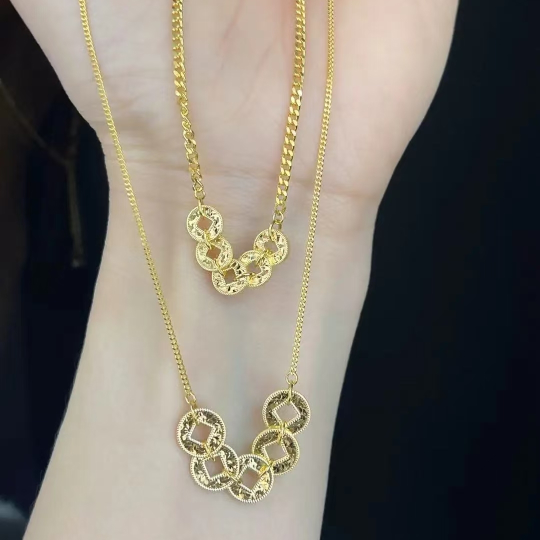 金店同款五帝钱手链女碎碎冰手链