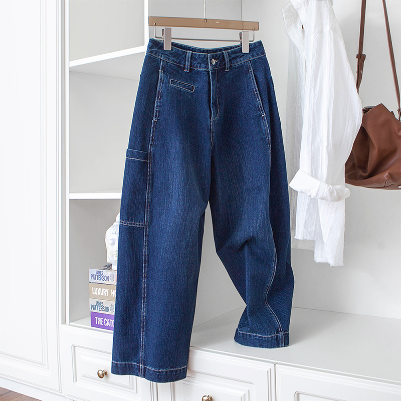 休闲百搭高腰九分牛仔香蕉裤