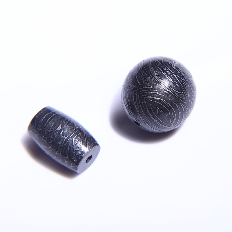 天然铁陨石圆珠桶珠阿勒泰饰品