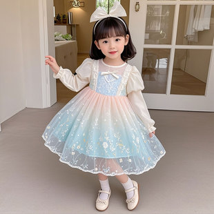 女童连衣裙春装小女孩绝美公主裙儿童超好看裙子女宝洋气高端礼服
