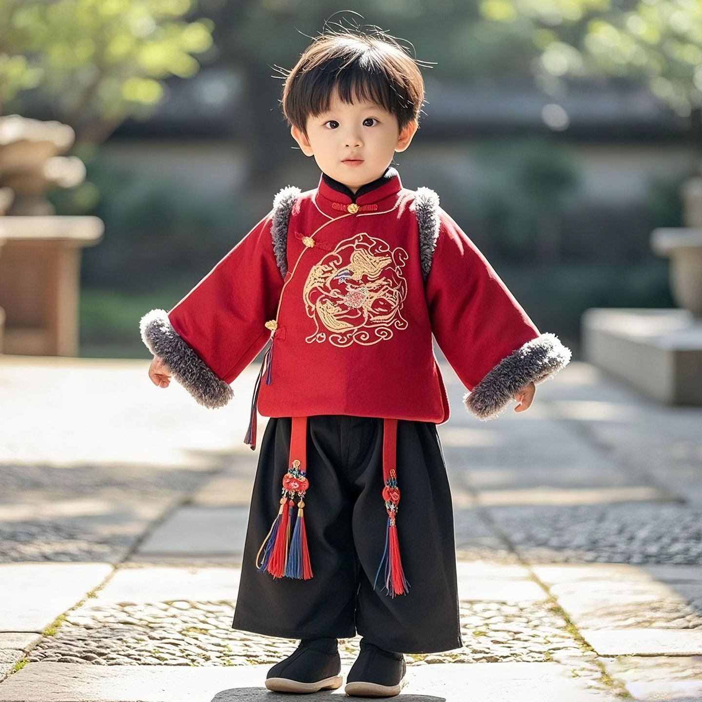 新中式男童汉服套装冬装中国风儿童加厚拜年服古装小男孩古风唐装,童装/婴儿装/亲子装,唐装,淘宝优惠券,粉丝福利购,淘宝优惠卷