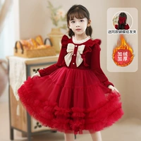 Красная флисовая заколка для волос с бантиком