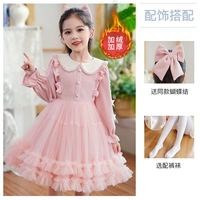 Розовая флисовая заколка для волос с бантиком