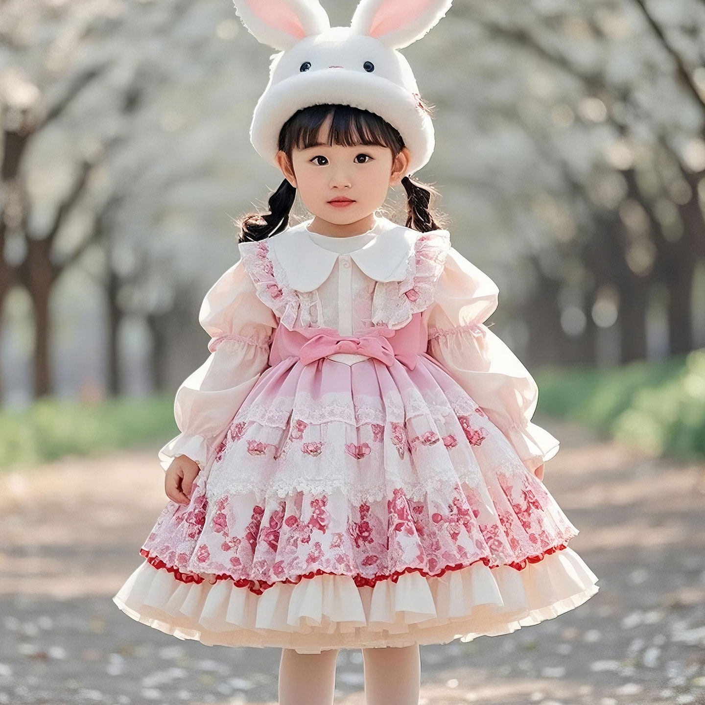 女童连衣裙2026新款洛丽塔儿童公主裙春装小女孩绝美洋气春秋裙子