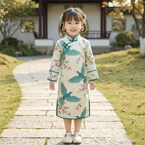 女童国风汉服儿童旗袍中秋节古装