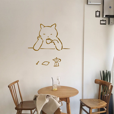 猫咪咖啡馆奶茶店餐厅酒吧贴纸