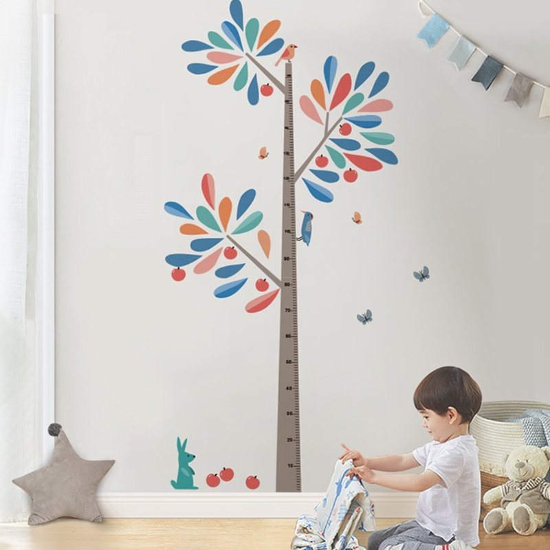 北欧ins儿童身高墙贴客厅量身高卡通墙贴可爱测量仪简约卧室贴纸