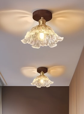 新款中古风LED水晶灯阳台灯过道灯走廊灯入户夜灯玄关灯170731