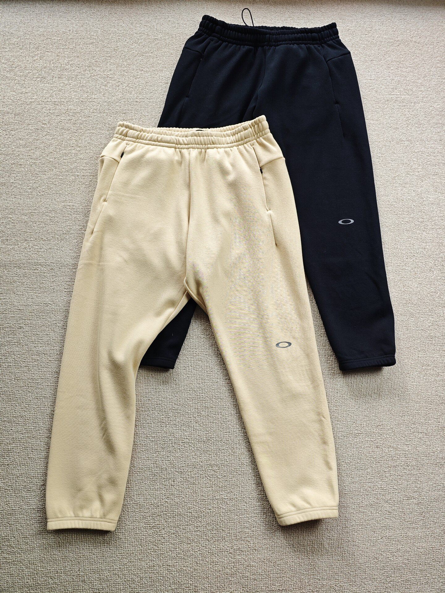 O@KLEY  加绒25秋冬季机能剪裁拼合拉链棉质抓绒松紧口休闲裤卫裤