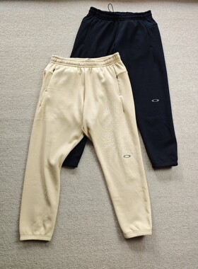 O@KLEY  加绒25秋冬季机能剪裁拼合拉链棉质抓绒松紧口休闲裤卫裤