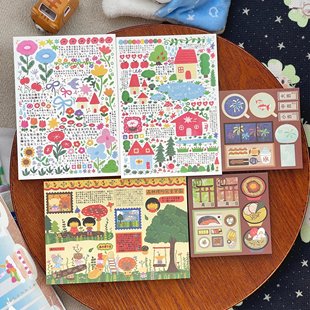 分装 奶油狗勾花园字素系列A6便签花火定食系列便签手帐拼贴可爱