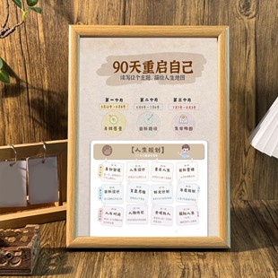 90天重启自己人生规划相框桌面摆台提升认知自律自省墙面装饰挂画