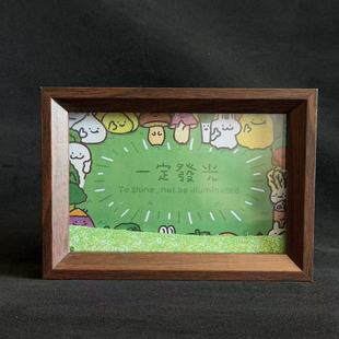 一定发光夏季 饰画挂画送礼物 流沙画桌面相框治愈系语录摆台墙面装