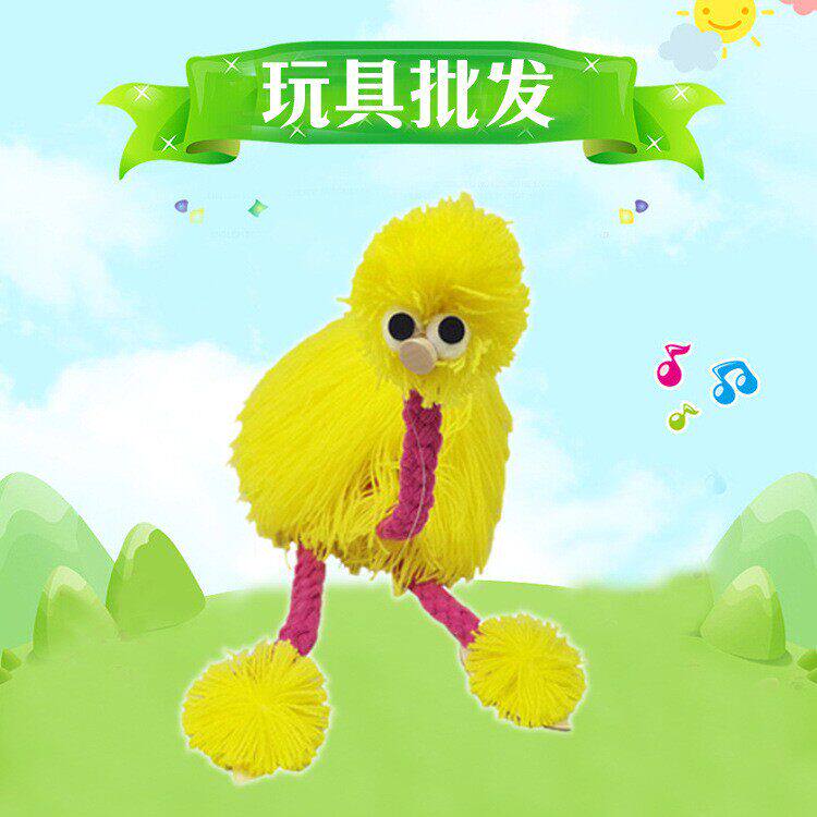 儿童提线小木偶鸵鸟拉线手工娃娃皮诺丘木偶怀旧幼儿园益智玩具