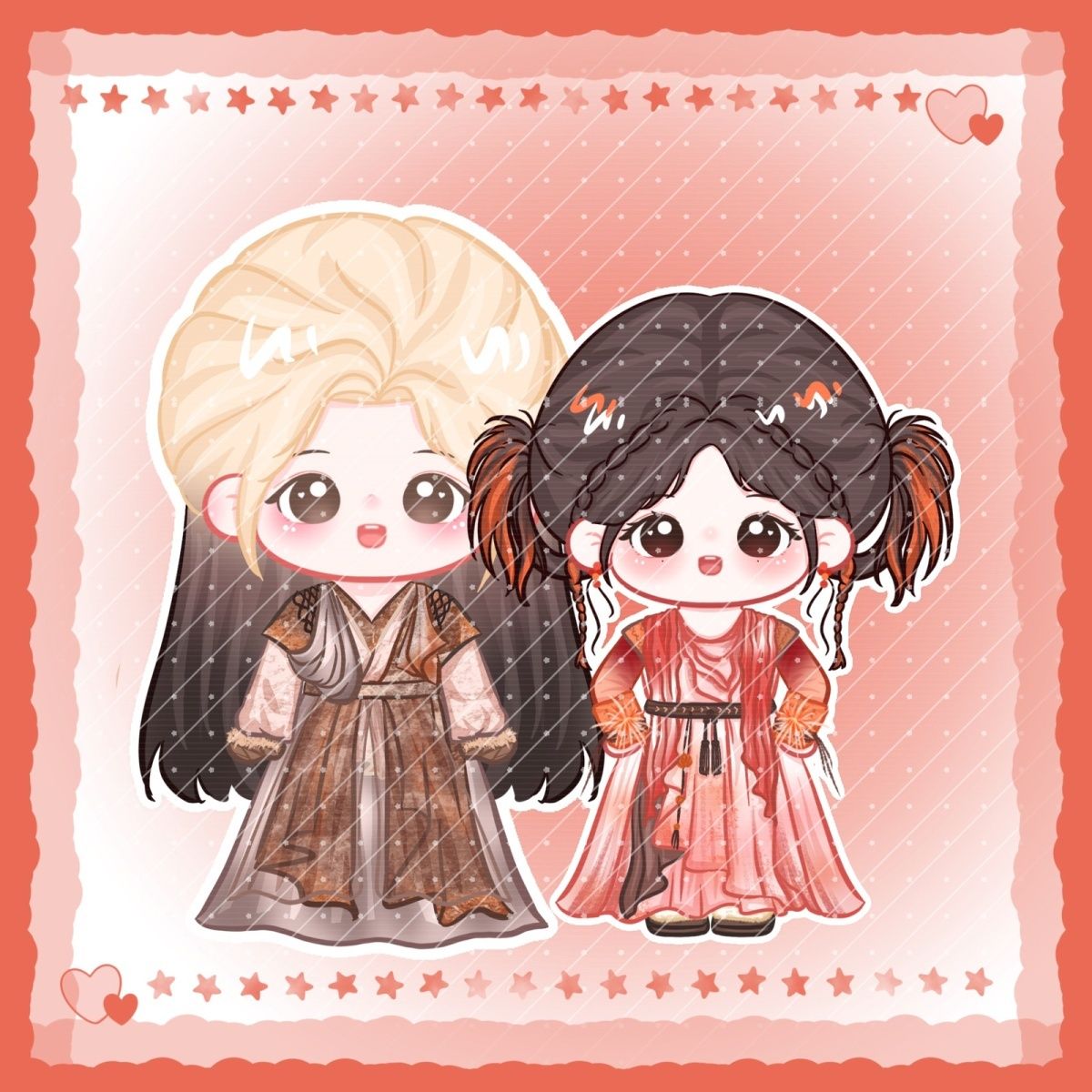 原创白鹿敖瑞鹏日月梵星火狐狸阿芜可爱造型q版立牌钥匙扣