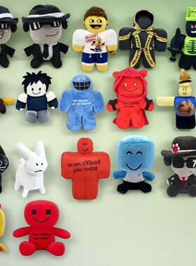 跨境新品roblox plush可爱黑色西装人公仔Chance Plush毛绒玩具