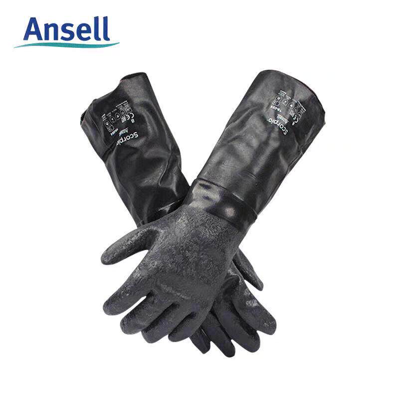 Ansell安思尔19-024/19-026氯丁橡胶防化手套双层隔热衬里耐高温