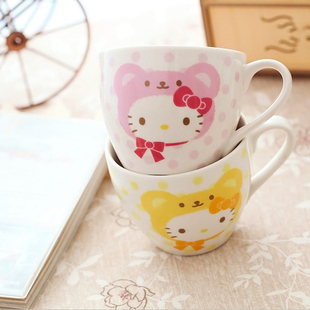 包邮日式陶瓷餐具hellokitty马克杯儿童汤杯早餐杯牛奶杯