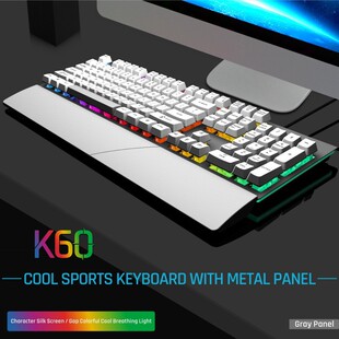 GK60金属游戏发光键盘RGB手托键盘可拆卸机械手感有线键盘
