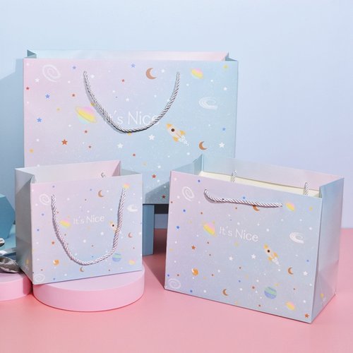 渐层色星空礼品袋儿童生日礼物袋