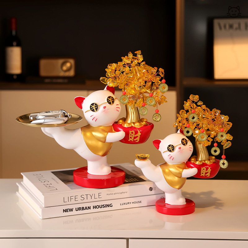 招财猫水晶发财树摆件玄关装饰品开业送礼高档新房乔迁新居礼品,家居饰品,招财猫,淘宝优惠券,粉丝福利购,淘宝优惠卷