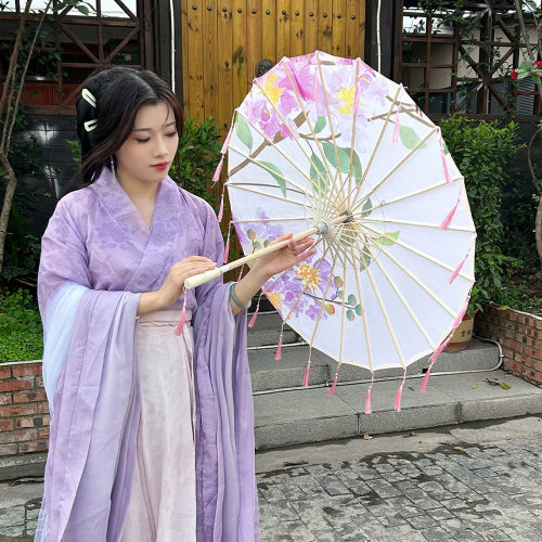 古风流苏飘带油纸伞汉服舞蹈摄影