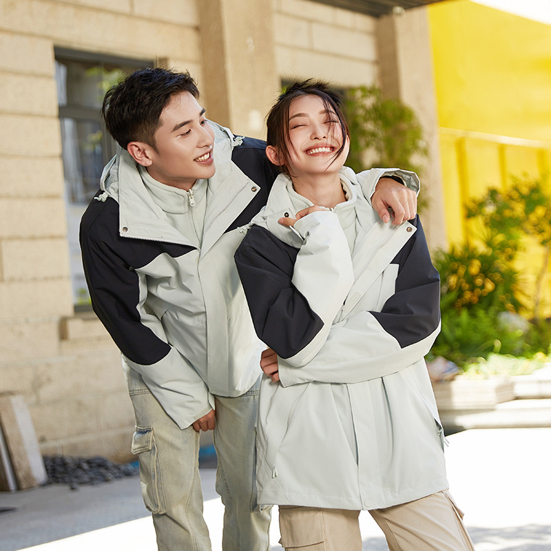 三防冲锋衣男三合一冲锋衣女户外露营徒步可拆卸防水防油外套