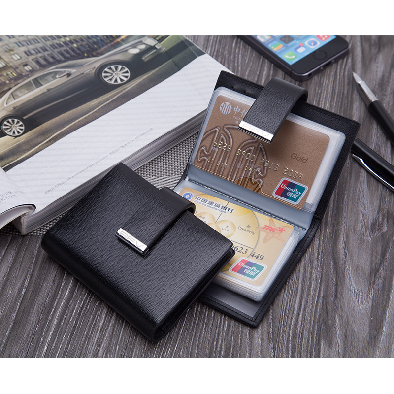 卡包男小巧超薄简约20多卡位小卡夹牛皮名片夹驾驶证银行信用卡包