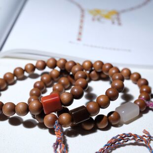 住朴-女款单圈手串天然手链黑肉沉水老山檀搭配和田玉勒子手串