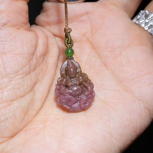 住朴-天然原矿盐源黄财神吊坠