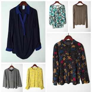 复古森系碎花学院风 女 纯色 套头衫 古着vintaga 衬衫