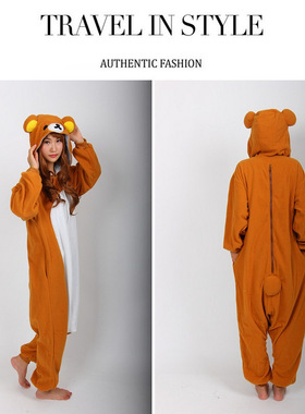 Onesie网红爆款轻松熊成人迪士尼卡通动物连体睡衣兄妹情侣套装