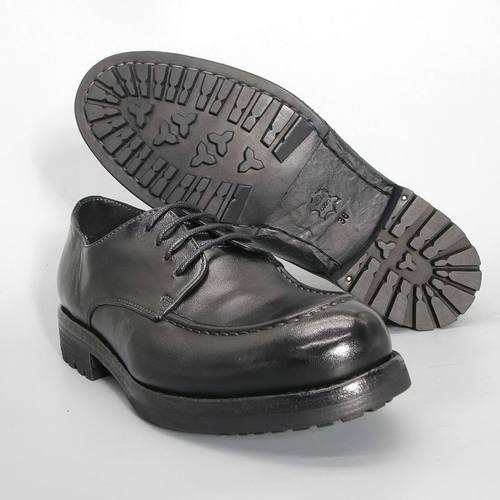 德比鞋马皮水洗固特异皮底