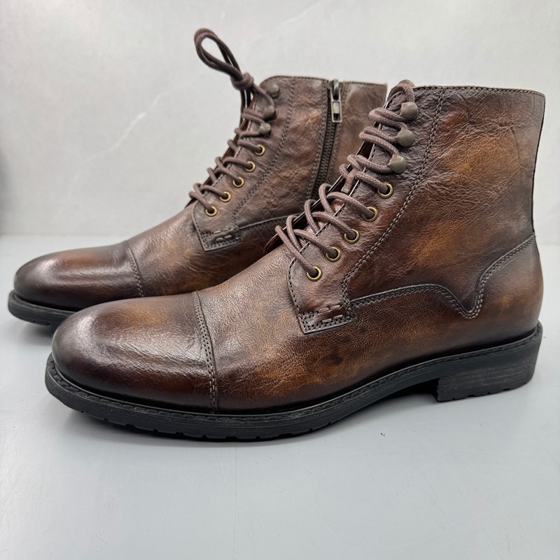 42码高端稀缺高品质外贸单真皮男商务皮靴三接头复古手工靴机车靴,流行男鞋,马丁靴,淘宝优惠券,粉丝福利购,淘宝优惠卷