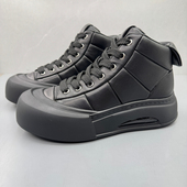 欧洲站高帮板鞋 捡漏稀缺高端头层牛皮男鞋 新款 厚底增高气垫马丁靴