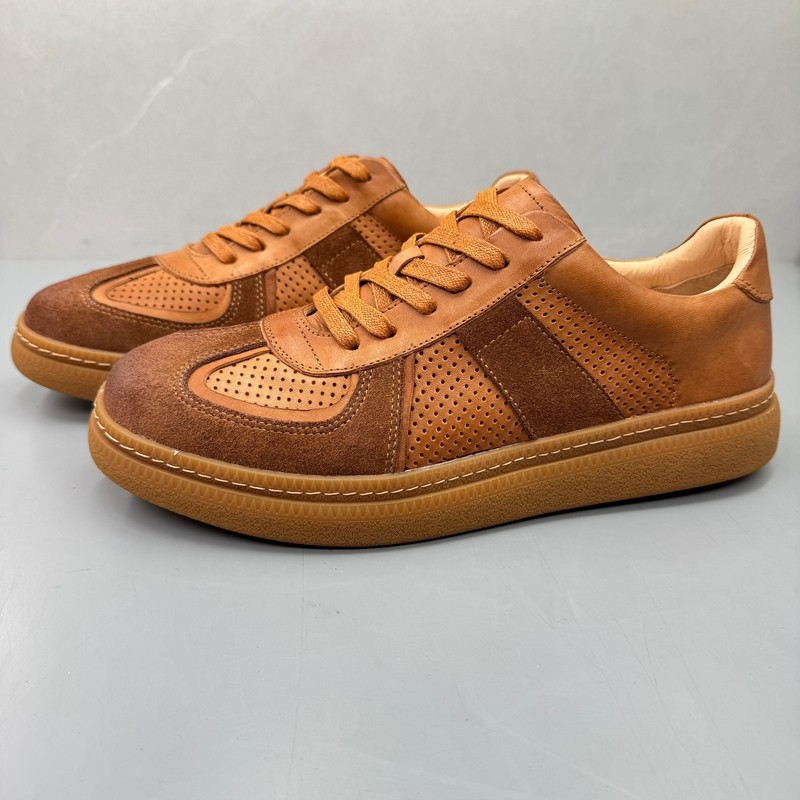 马皮男鞋手工复古透气板鞋德训鞋