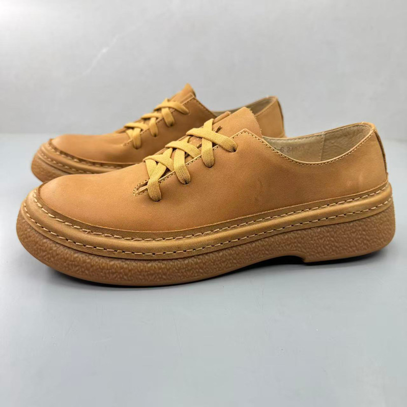 欧洲站春季新款头层牛皮男鞋复古休闲鞋真皮时尚小众牛津防滑板鞋