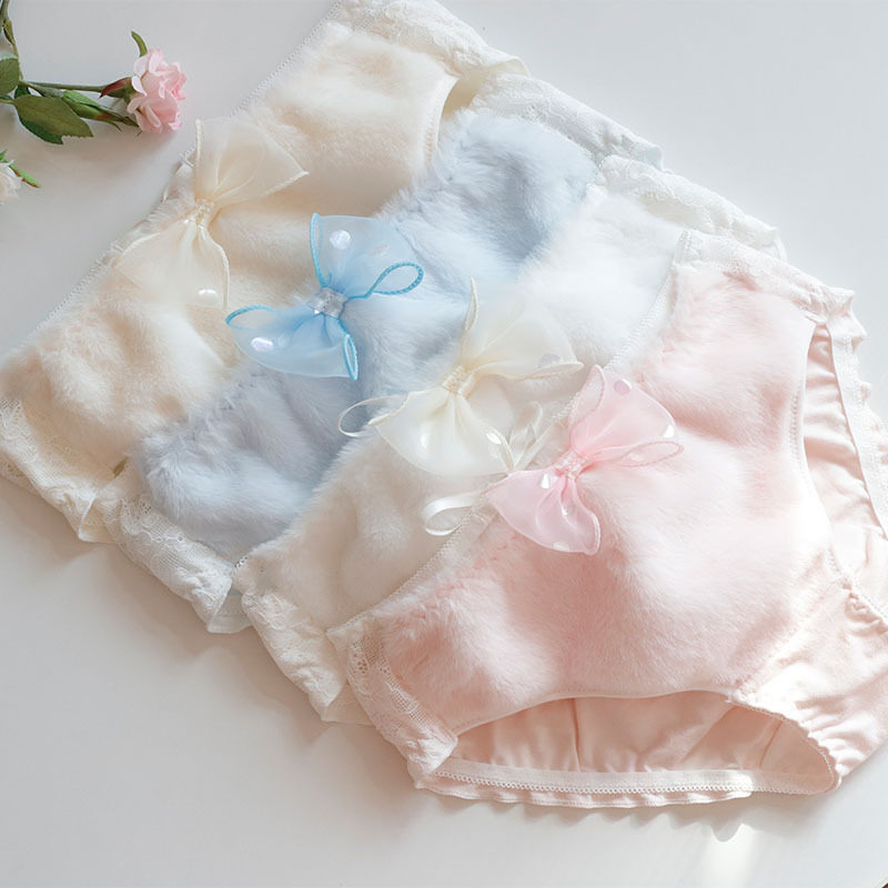 秋冬新款内裤女厂家长期蝴蝶结透气中腰毛绒保暖简约三角短裤,女士内衣/男士内衣/家居服,男三角内裤,淘宝优惠券,粉丝福利购,淘宝优惠卷