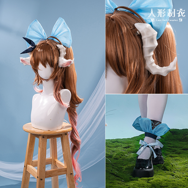 艾雅法拉明日方舟假发羊角cos