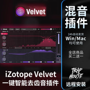 iZotope Velvet 一键智能去齿音嘶声杂音音频修复动态增强效果器