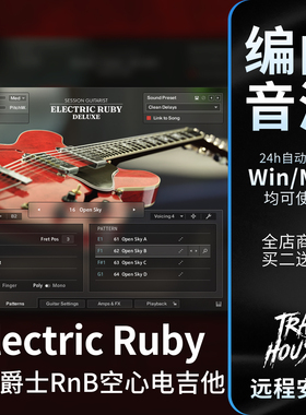 空心电吉他Session Guitarist Electric Ruby蓝调爵士音源Kontakt