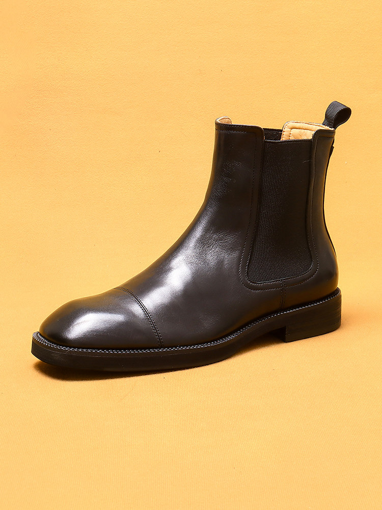 PREMIUM MARTIN BOOTS MENS 2023 NEW BRITISH STYLE CHELSEA BOOTS MID-TOP NO SHOELACES MENS HIGH-TOP LEATHER SHOES