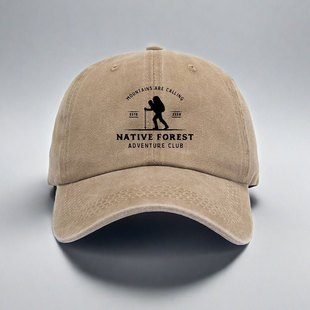 森林探险俱乐部帽子男女棒球帽百搭新款男士帽子户外鸭舌帽遮阳帽