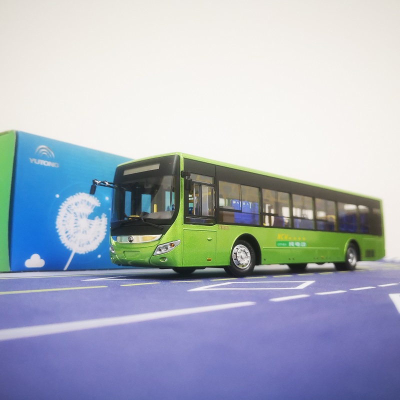 新1:42 宇通客车模型 睿控公交车zk6125 合金原厂车模大号玩具带