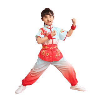 儿童武术服春秋季长袖六一功夫表演出服男女学生练功训练比赛服装