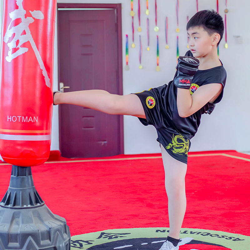 儿童武术服散打搏击服男女孩学生表演出服青少年武馆训练功夫服装