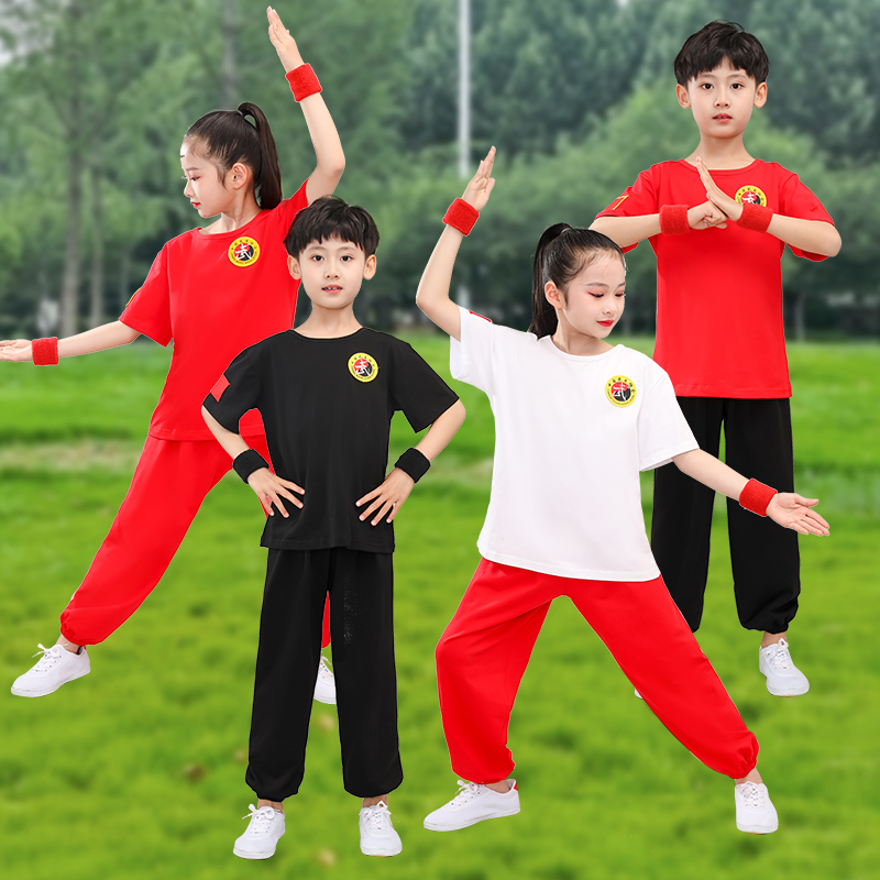 武术儿童夏季纯棉练功服中国风