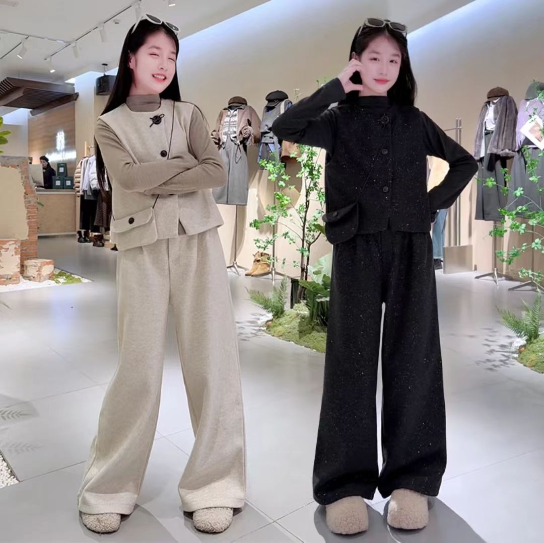春款撒银毛呢三件套带包